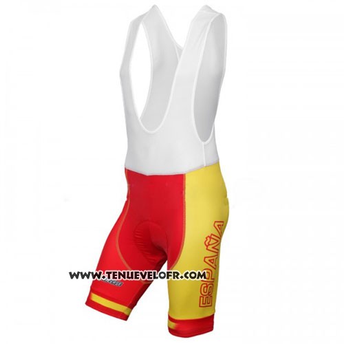 2016 Maillot Ciclismo Espagne Jaune et Rouge Manches Courtes et Cuissard